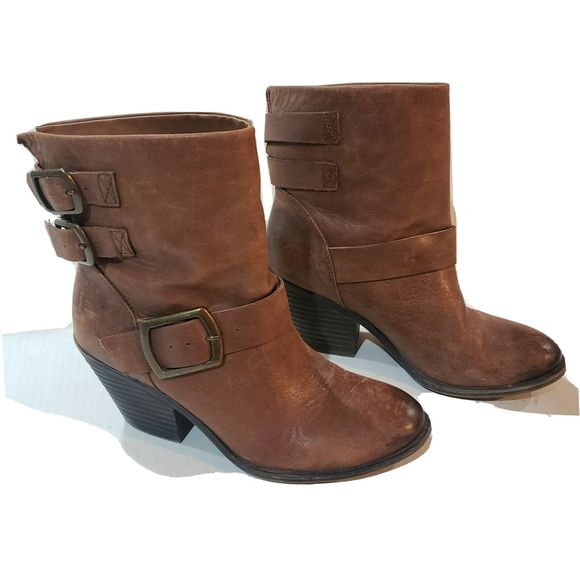 Lucky Brand LP Tommie Leather Boots Booties 8.5M - Picture 1 of 12